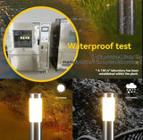 Solar Lawn Lights Stainless Steel Outdoor Lights 3-LED Garden Lights Waterproof - Black warm light - Size 2PCS
