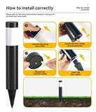 Solar Lawn Lights Stainless Steel Outdoor Lights 3-LED Garden Lights Waterproof - Silver - toned warm light - Size 1PCS