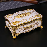 Pearl Enamel Jewelry Box, Red Enamel Jewelry Box, Gold-Plated Jewelry Box, Home Decor, Jewelry Storage, Luxury Gift, Australian Gift, Dressing Table Decor - Blue - Size L