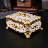 Pearl Enamel Jewelry Box, Red Enamel Jewelry Box, Gold-Plated Jewelry Box, Home Decor, Jewelry Storage, Luxury Gift, Australian Gift, Dressing Table Decor - Blue - Size L