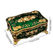 Pearl Enamel Jewelry Box, Red Enamel Jewelry Box, Gold-Plated Jewelry Box, Home Decor, Jewelry Storage, Luxury Gift, Australian Gift, Dressing Table Decor - Green - Size L In Australia - Darrahopens