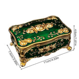 Pearl Enamel Jewelry Box, Red Enamel Jewelry Box, Gold-Plated Jewelry Box, Home Decor, Jewelry Storage, Luxury Gift, Australian Gift, Dressing Table Decor - Green - Size L In Australia - Darrahopens