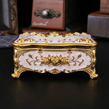 Pearl Enamel Jewelry Box, Red Enamel Jewelry Box, Gold-Plated Jewelry Box, Home Decor, Jewelry Storage, Luxury Gift, Australian Gift, Dressing Table Decor - Green - Size L
