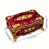 Pearl Enamel Jewelry Box, Red Enamel Jewelry Box, Gold-Plated Jewelry Box, Home Decor, Jewelry Storage, Luxury Gift, Australian Gift, Dressing Table Decor - Purple - Size L