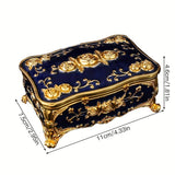 Pearl Enamel Jewelry Box, Red Enamel Jewelry Box, Gold-Plated Jewelry Box, Home Decor, Jewelry Storage, Luxury Gift, Australian Gift, Dressing Table Decor - Purple - Size L