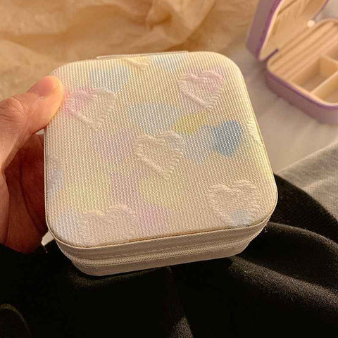 heart shaped jewelry box, jewelry storage, ring compartments, earring storage, anti oxidation jewelry box, travel jewelry box, jewellery organiser, gift for her - Beige - Size pu In Australia - Darrahopens
