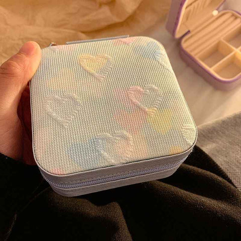 heart shaped jewelry box, jewelry storage, ring compartments, earring storage, anti oxidation jewelry box, travel jewelry box, jewellery organiser, gift for her - Blue - Size pu In Australia - Darrahopens