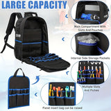 Black travel backpack, multi-pocket backpack, comfortable backpack, backpack with waist support, backpack with rubber feet, organizer backpack, durable backpack