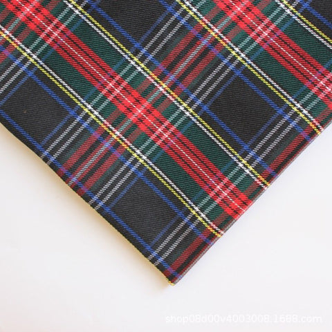polyester woven fabric, plaid fabric, Christmas red green fabric, twill fabric, jacquard check fabric, fabric for bags, fabric for shoes, fabric for hats, fabric for pet decorations, festive fabric, holiday craft fabric, DIY fabric Australia - Green - Siz