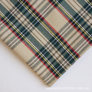 polyester woven fabric, plaid fabric, Christmas red green fabric, twill fabric, jacquard check fabric, fabric for bags, fabric for shoes, fabric for hats, fabric for pet decorations, festive fabric, holiday craft fabric, DIY fabric Australia - Khaki - Siz