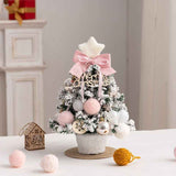 mini desktop Christmas tree, flocked pink Christmas tree, Christmas tree set, Christmas decorations, DIY Christmas tree, Christmas gift, office Christmas decor, festive tabletop tree - Christmas - Size 3 In Australia - Darrahopens