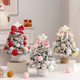 mini desktop Christmas tree, flocked pink Christmas tree, Christmas tree set, Christmas decorations, DIY Christmas tree, Christmas gift, office Christmas decor, festive tabletop tree - Christmas - Size 3