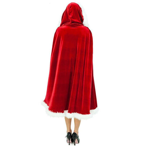 Christmas Cape Adult Cape Santa Claus Cloak Red Velvet Cape Unisex Cape Little - Red - Size 185CM