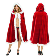 Christmas Cape Adult Cape Santa Claus Cloak Red Velvet Cape Unisex Cape Little - Red - Size 95CM