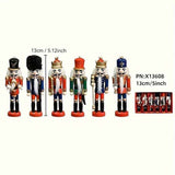Nutcracker Soldier Figurine Set, Christmas Decorations, Birthday Gift, Hand-painted Nutcrackers, Holiday Decor, Australian Christmas Decor, Kids Gift, Figurine Collection, Festive Home Decor - Red - Size 6pcs In Australia - Darrahopens