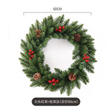Christmas wreath, artificial wreath, red berries, pine cones, 30CM wreath, Christmas decoration, festive home decor, wreath for door, holiday centrepiece - Red - Size 40CM