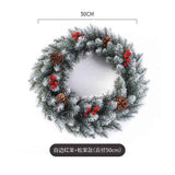 Christmas wreath, artificial wreath, red berries, pine cones, 30CM wreath, Christmas decoration, festive home decor, wreath for door, holiday centrepiece - Red - Size 50CM