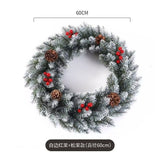 Christmas wreath, artificial wreath, red berries, pine cones, 30CM wreath, Christmas decoration, festive home decor, wreath for door, holiday centrepiece - White - Size 30CM
