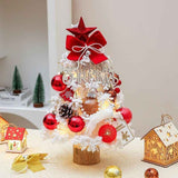 mini desktop Christmas tree, flocked pink Christmas tree, Christmas tree set, Christmas decorations, DIY Christmas tree, Christmas gift, office Christmas decor, festive tabletop tree - Christmas - Size 2