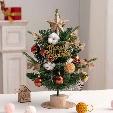 mini desktop Christmas tree, flocked pink Christmas tree, Christmas tree set, Christmas decorations, DIY Christmas tree, Christmas gift, office Christmas decor, festive tabletop tree - Christmas - Size 5