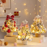 mini desktop Christmas tree, flocked pink Christmas tree, Christmas tree set, Christmas decorations, DIY Christmas tree, Christmas gift, office Christmas decor, festive tabletop tree - Christmas - Size 1