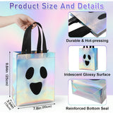 Halloween gift bags, holographic bags, non-woven bags, laser bags, spooky gift bags, Halloween party favors, Halloween treat bags, reusable gift bags, Australian Halloween, Halloween decorations - Silver - Size 16PCS In Australia - Darrahopens