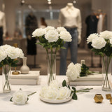 White Artificial Roses Wedding Decorations Bridal Bouquet Wedding Centerpieces
