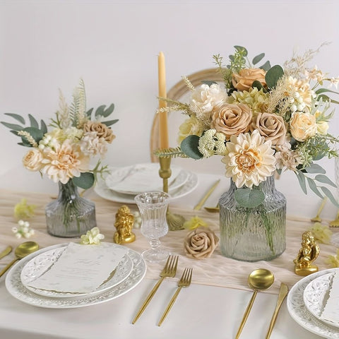 White Nude Artificial Flowers Faux Roses DIY Flower Arrangement Wedding Decorations In Australia - Darrahopens