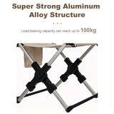 folding camping chair, portable outdoor seat, camping furniture, lightweight folding chair, carry bag included, Australian outdoor gear-Beige
