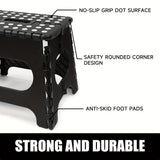 Black foldable camping stool, portable camping seat, lightweight outdoor furniture, durable stool for camping, compact camping gear
