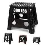 Black foldable camping stool, portable camping seat, lightweight outdoor furniture, durable stool for camping, compact camping gear