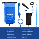 Blue portable shower bag, camping shower, TPU shower bag, hanging outdoor shower, 6L shower bag, lightweight shower, Australia camping gear, beach shower, hiking shower, outdoor hygiene