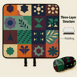 Outdoor Camping Quilted Picnic Mat – Three-Layer Design, Portable & Stylish
