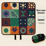 Outdoor Camping Quilted Picnic Mat – Three-Layer Design, Portable & Stylish