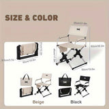 Folding camping chair, portable outdoor seat, camping furniture, lightweight folding chair, comes with carrying bag, Australian outdoor gear - black