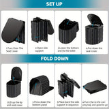 Black collapsible camping toilet, portable outdoor toilet, camping furniture Australia, lightweight camping gear, compact toilet for travel, camping sanitation solution