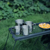SUS304, outdoor cup set, camping cups, stainless steel cups, outdoor drinking vessels, mesh storage bag, Australian camping gear, family camping cups, stainless steel tumblers, picnic cups