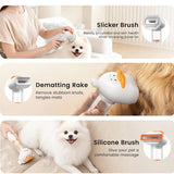 pet dematting comb, cat and dog grooming brush, pet hair remover, dog shedding tool, cat fur detangler, pet grooming kit, Australian pet supplies, dog brush for long hair, cat brush for short hair, pet hair collection comb - White - Size SET