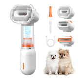 pet dematting comb, cat and dog grooming brush, pet hair remover, dog shedding tool, cat fur detangler, pet grooming kit, Australian pet supplies, dog brush for long hair, cat brush for short hair, pet hair collection comb - White - Size SET