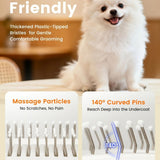 pet dematting comb, cat and dog grooming brush, pet hair remover, dog shedding tool, cat fur detangler, pet grooming kit, Australian pet supplies, dog brush for long hair, cat brush for short hair, pet hair collection comb - White - Size SET