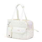 Gray White cat carrier bag, cat transportation, quilted cat carrier, cat travel, pet care, cat supplies, Australian pet carrier, cat travel bag