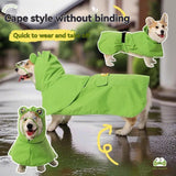 Dog Raincoat Shiba Inu Raincoat Corgi Raincoat Frog-Themed Dog Clothing - Green - Size L-15-17kg