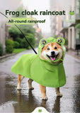 Dog Raincoat Shiba Inu Raincoat Corgi Raincoat Frog-Themed Dog Clothing - Green - Size M-12-15kg
