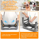 Black dog feeder, elevated dog feeder, double bowl dog feeder, stainless steel dog bowls, ergonomic pet feeder, anti-slip dog bowl stand