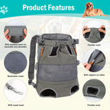 Gray Black outdoor pet backpack, dog backpack, pet carrier, outdoor dog gear, pet travel, dog transportation, Australia pet carrier, small dog backpack, medium dog carrier, breathable pet backpack