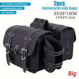 motorcycle side bags, water bottle bag, PU leather, combination lock, motorcycle accessories, durable side bags, secure storage, Australian market