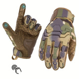 Men'S Full-Finger Gloves Tactical Gloves Touchscreen Gloves MTB Gloves Hiking - Black - Size M