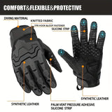 Men'S Full-Finger Gloves Tactical Gloves Touchscreen Gloves MTB Gloves Hiking - Brown - Size L
