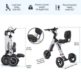 Foldable Electric Tricycle Lightweight Electric Scooter Home Electric Mobility - Silver - Size 36V8A250W