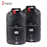 Black inflatable dry bag set, 25L dry bag, waterproof travel bag, inflatable waterproof bag, outdoor dry bag, camping gear, beach essentials, Australia travel accessories, water sports bag, dry bag 25 litre, cushioning dry bag, hiking bag